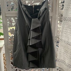 Sweetheart strapless Dark Grey and black detail with zipper back  Size M